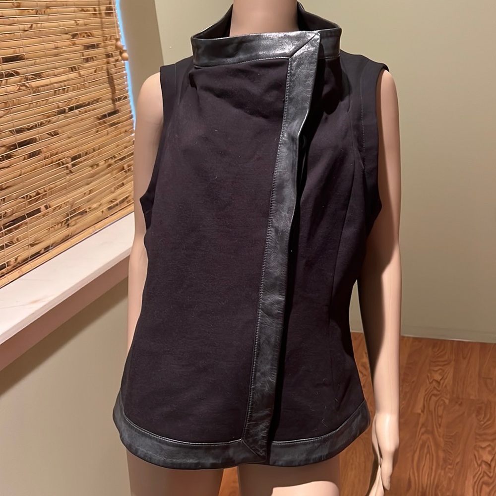 Danier Rayon Blend Leather Trim vest Size L